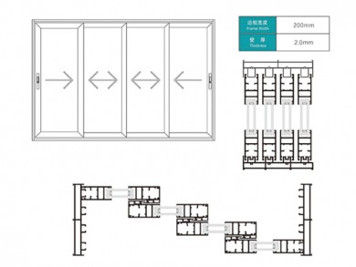 ST200 SERIES FOUR RAILS SLIDING DOOR