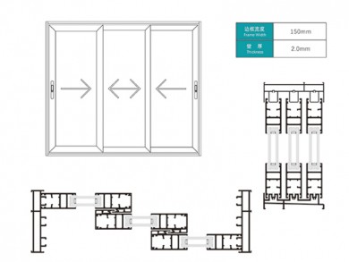 ST150 SERIES TRIPLE RAILS SLIDING DOOR